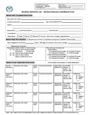 thumbnail of Meridian Universal Enrollment and Waiver Form – Fillable